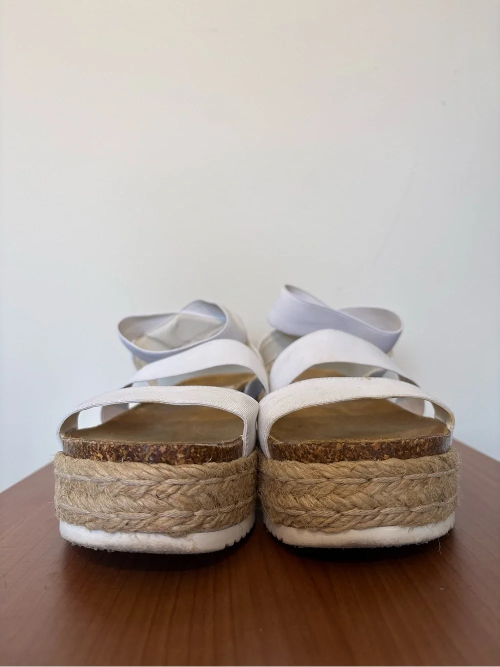 Steve Madden Kimmie White Platform Espadrille Sandals size 9 Everyday essential